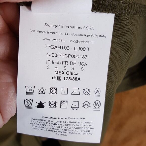 VERSACE COUTURE Mens Shirt Small Green Pullover Crew Logo Tee $150 Flawed - Picture 4 of 8